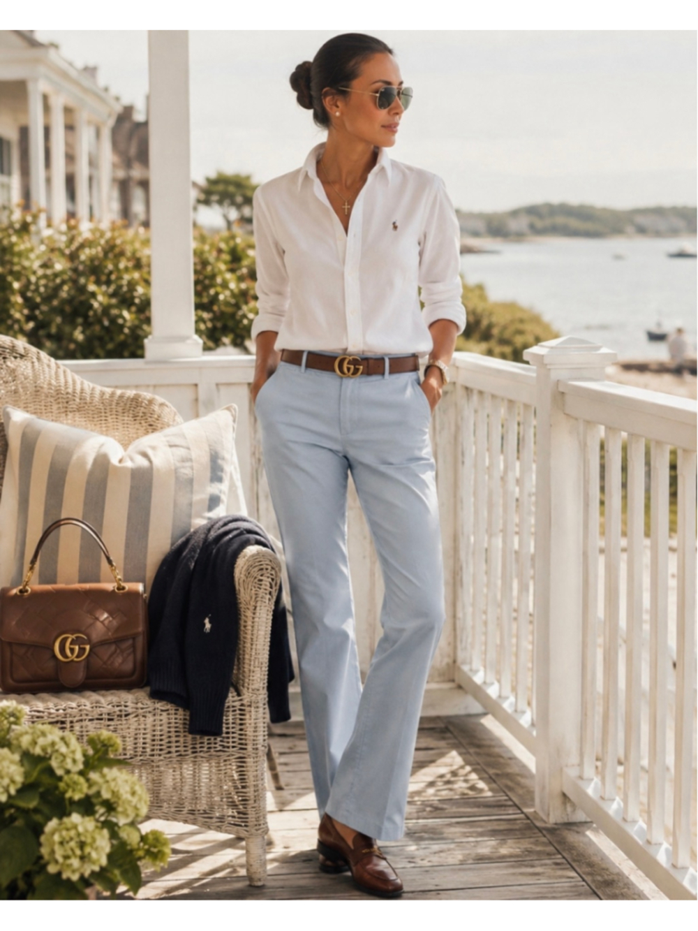 Ralph Lauren Golf Women’s 12 Blue Cotton Stretch Golf Trousers Hong Kong